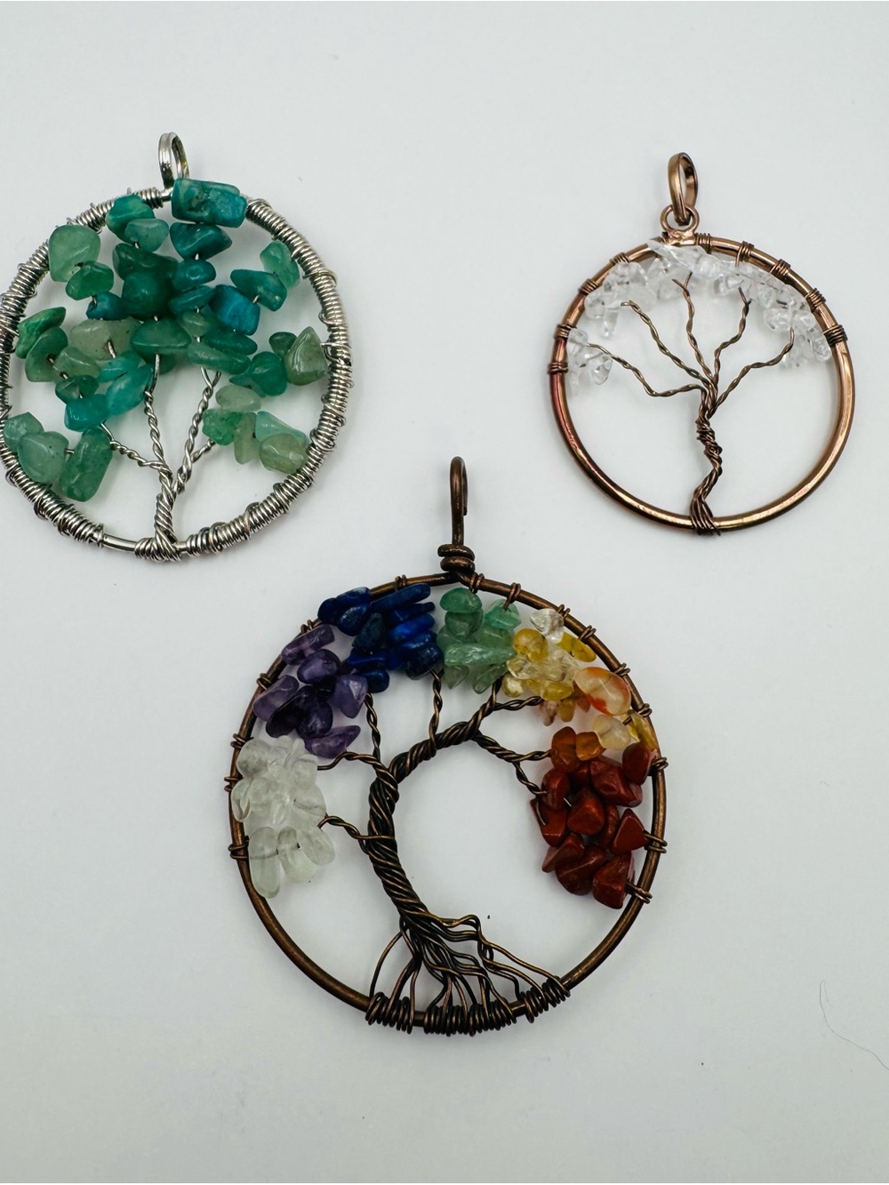 Lot of Tree of Life Handmade Wire Wrapped Pendants x3 Jewelry Findings